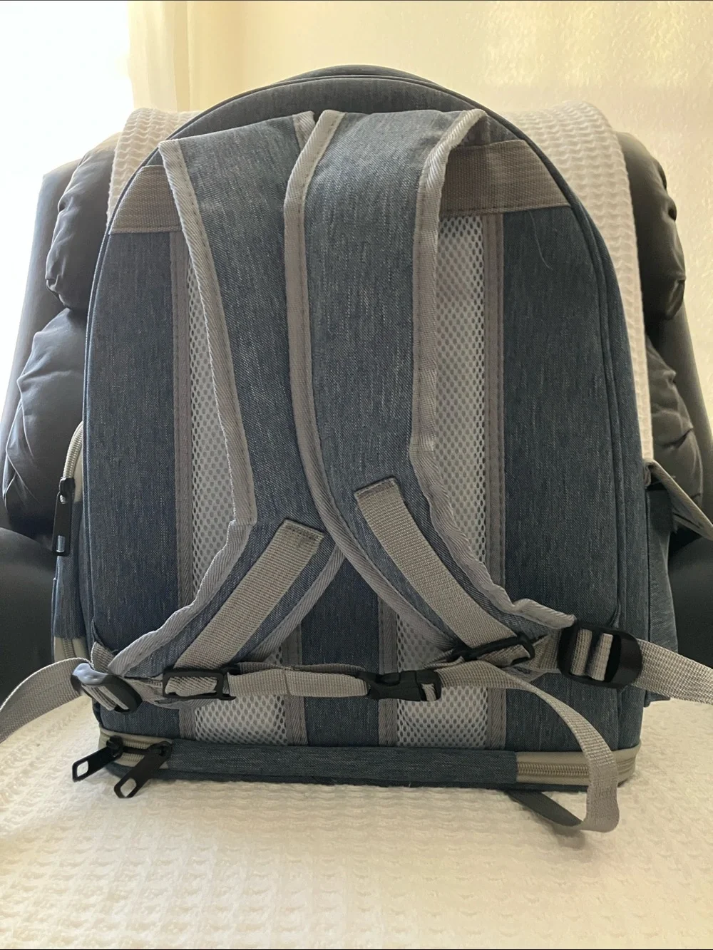Blue Gray Bubble Backpack Pet Carrier